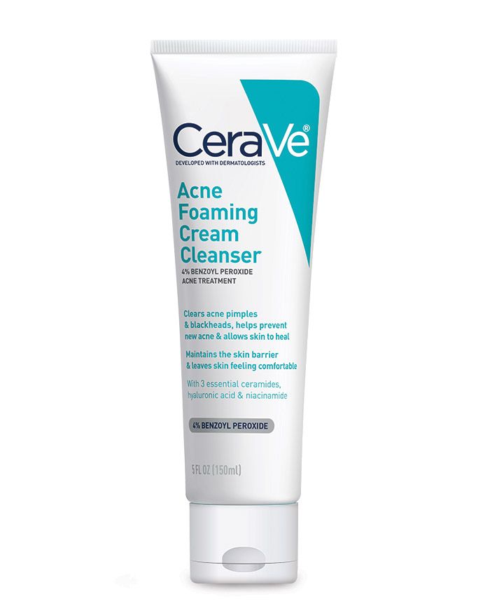 Acne Foaming Cream Cleanser Benzoyl Peroxide Treatment Cerave