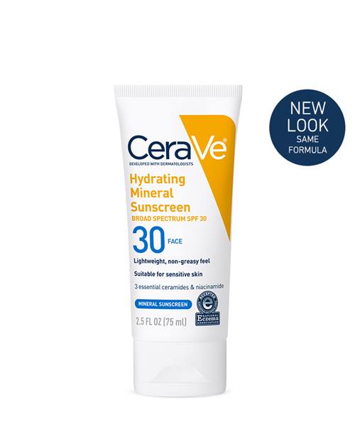 CeraVe Sunscreen Face Hydrating Mineral Sunscreen Face Lotion Spf