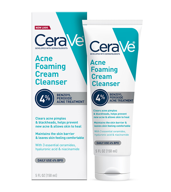 Acne Foaming Cream Cleanser Benzoyl Peroxide Treatment CeraVe