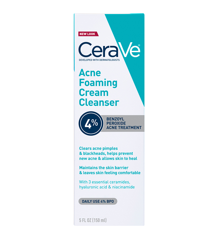 Cerave acne foaming cream top cleanser with benzoyl peroxide