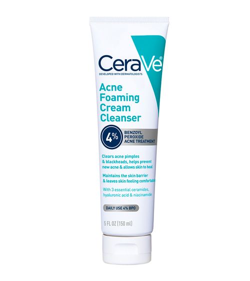 Spiritus Berolige frygt Acne Foaming Cream Cleanser | Benzoyl Peroxide Treatment | CeraVe