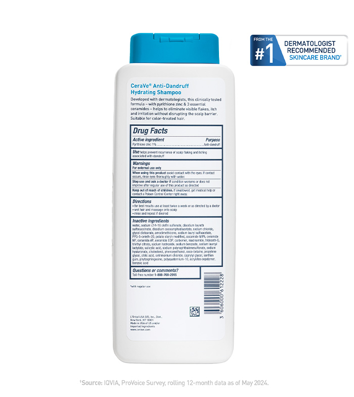 AntiDandruff Hydrating Shampoo For All Hair Types CeraVe