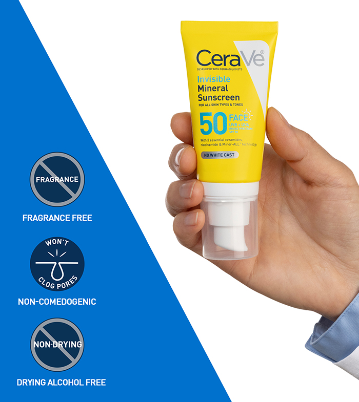 Invisible Mineral Sunscreen SPF 50| CeraVe