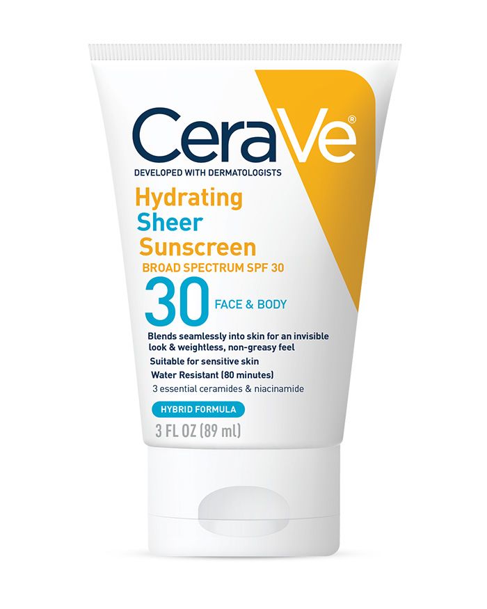Transparent Sunblock Hydrating Sheer Sunscreen Broad Spectrum SPF 30 | CeraVe