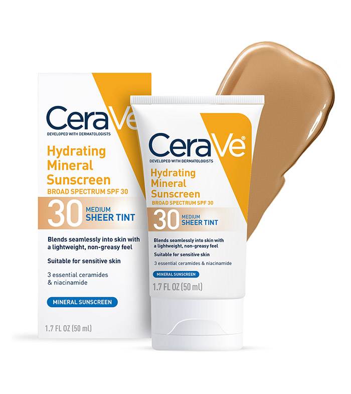 Hydrating Mineral Tinted Sunscreen for Face SPF 30 | CeraVe
